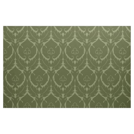 Einfache Renaissance-Damaskus, Olivengrün Stoff (Fat Quarter (45,7 x 55,9 cm))
