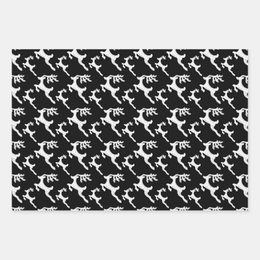 Einfache Rentier-Silhouette Geschenkpapier Set (Vorderseite 2)