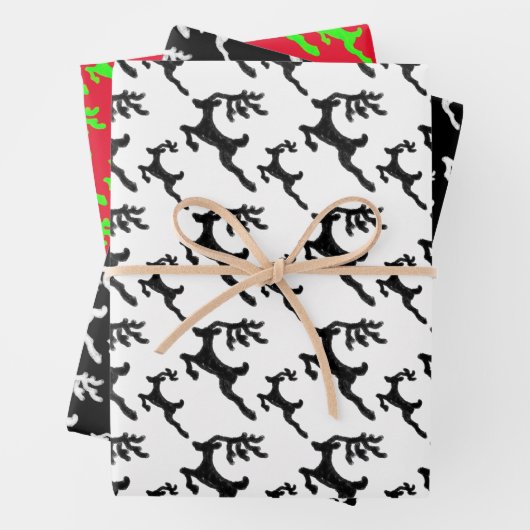 Einfache Rentier-Silhouette Geschenkpapier Set (Beispiel)