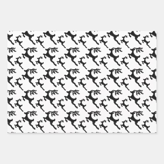 Einfache Rentier-Silhouette Geschenkpapier Set (Vorderseite)