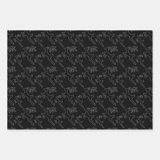 Einfache Rentierlinie Art Geschenkpapier Set (Vorderseite 2)