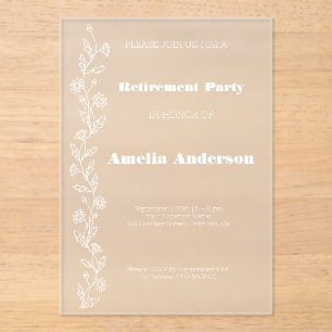 Einfache Rentner-Gänseblümchen weiß Acryleinladungen