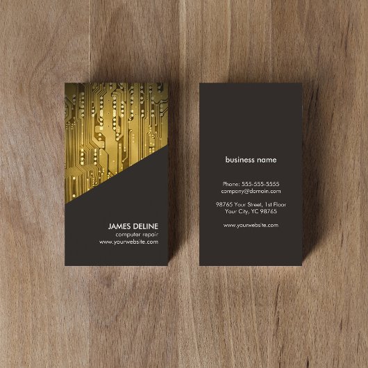 Einfache Reparatur des Gray Gold-Schaltplatzes Visitenkarte