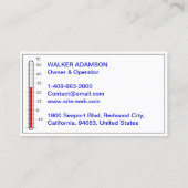 Einfache Reparatur Heizung und Kühlung HVAC Visitenkarte (Rückseite)