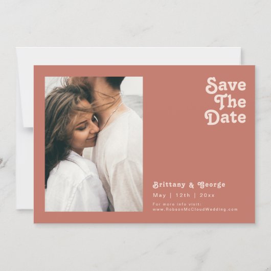 Einfache Retro | Alte Rose Horizontal Save the Dat Magneteinladung (Vorderseite)