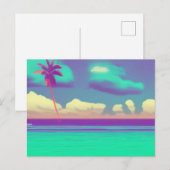 einfache Retro Beach Postkarte (Vorne/Hinten)