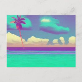 einfache Retro Beach Postkarte