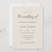 Einfache Retro Beach Sand Ocean Summer Wedge Einladung (Vorderseite)