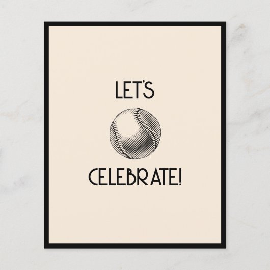 Einfache Retro Black Baseball Haushalt Geburtstag  (Rückseite)