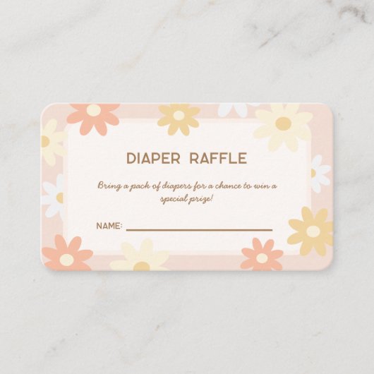 Einfache Retro Boho Daisy Kinderdusche Windelwanne Begleitkarte (Vorderseite)