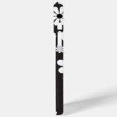 Einfache Retro-Boho Schwarz-Weiß-Blume Case-Mate iPhone Hülle (Rückseite / Links)