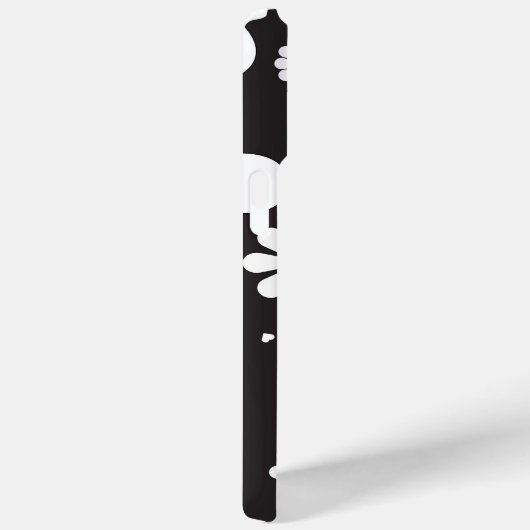 Einfache Retro-Boho Schwarz-Weiß-Blume Case-Mate iPhone Hülle (Rückseite / Rechts)