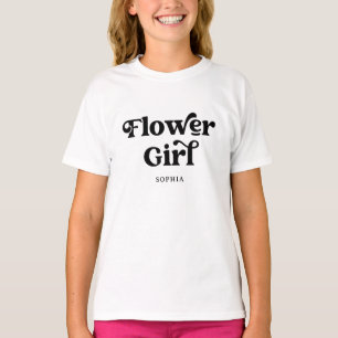 Einfache Retro-Boho-Typografie Blumenmädchen T-Shirt
