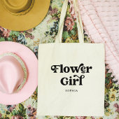 Einfache Retro-Boho-Typografie | Blumenmädchen Tragetasche
