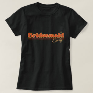 einfache Retro Brautjungfern-Typografie T-Shirt