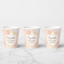 Einfache Retro-Chic Daisy Boho Girl Babydusche Pappbecher