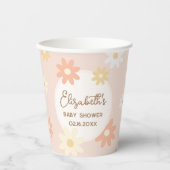 Einfache Retro-Chic Daisy Boho Girl Babydusche Pappbecher (Vorderseite)