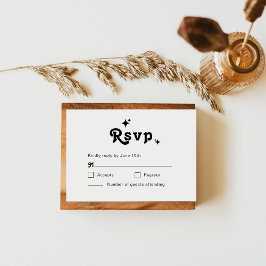 Einfache Retro-Chic-Hochzeit RSVP Karte
