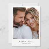 Einfache Retro Classic Foto Hochzeit Dankeskarte (Vorderseite)