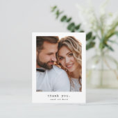 Einfache Retro Classic Foto Hochzeit Vielen Dank Postkarte (Stehend Vorderseite)