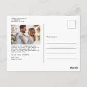 Einfache Retro Classic Foto Hochzeit Vielen Dank Postkarte (Rückseite)