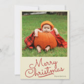 Einfache Retro Custom Foto Christmas Feiertagskarte (Vorderseite)