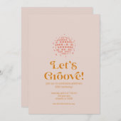 Einfache Retro-Disco Geburtstagsfeierlichkeiten Einladung (Vorne/Hinten)