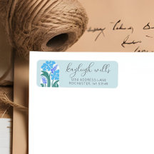 Einfache Retro Floral Sky Blauer Hochzeitsempfang