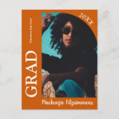 Einfache Retro Foto Abschluss Einladung Postkarte (Vorderseite)