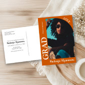 Einfache Retro Foto Abschluss Einladung Postkarte