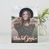 Einfache Retro Foto Abschluss Vielen Dank Dankeskarte (Stehend Vorderseite)