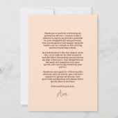 Einfache Retro Foto Abschluss Vielen Dank Dankeskarte (Rückseite)