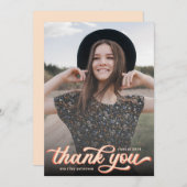 Einfache Retro Foto Abschluss Vielen Dank Dankeskarte (Vorne/Hinten)
