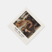 Einfache Retro-Foto-Hochzeit Serviette (Ecke)