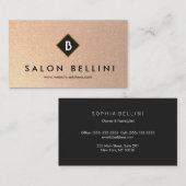 Einfache Retro-Gold-Monogramm Visitenkarte (Vorne/Hinten)