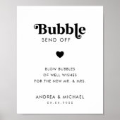 Einfache Retro-Herzblase abschicken Hochzeitszeich Poster (Vorne)