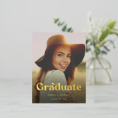 Einfache Retro High School Abschluss Folie Einladungspostkarte (Stehend vorne)