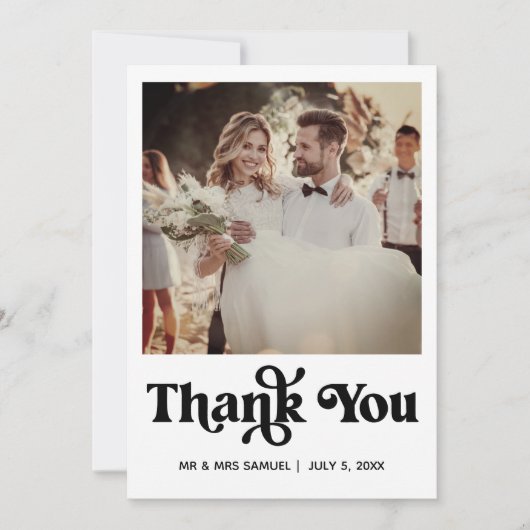 Einfache Retro-Hochzeit dank Fotokarte Ankündigung (Vorderseite)