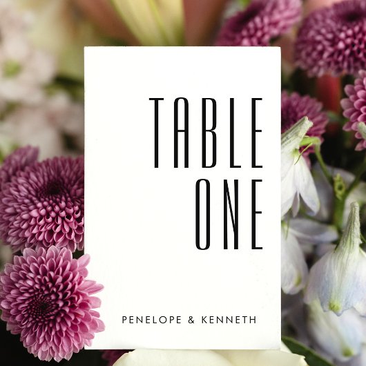 Einfache Retro-Individuelle Name hochzacken Tischnummer