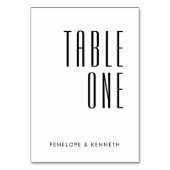 Einfache Retro-Individuelle Name hochzacken Tischnummer (Rückseite)