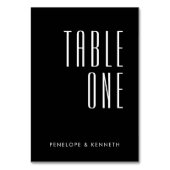 Einfache Retro-Individuelle Name Hochzeit von Soli Tischnummer (Rückseite)