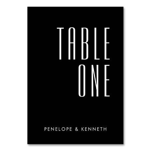 Einfache Retro-Individuelle Name Hochzeit von Soli Tischnummer (Rückseite)