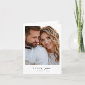 Einfache Retro-Klassische Foto-Hochzeit Dankeskarte (Vorderseite)