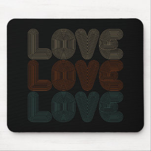 Einfache Retro-Liebe-Typografie Valentinstag Mau Mousepad