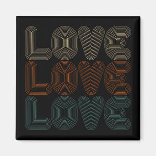 Einfache Retro-Liebe Typograph Valentine   Magnet