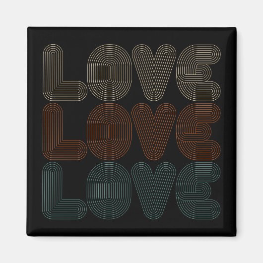 Einfache Retro-Liebe Typograph Valentine | Magnet (Vorne)