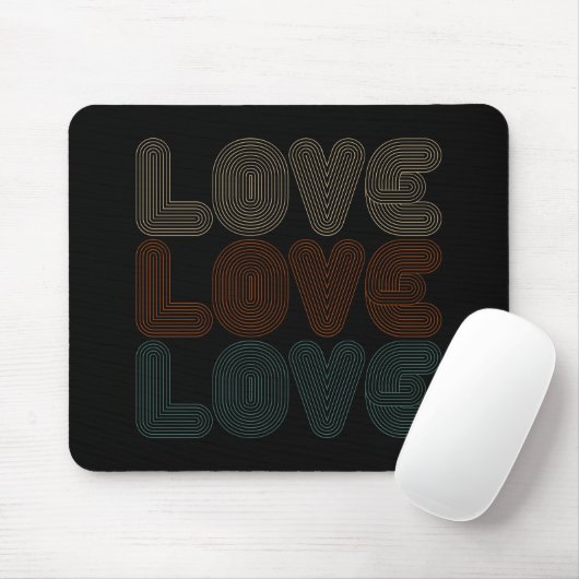 Einfache Retro-Liebe Typograph Valentine | Mousepa Mousepad (Mit Mouse)