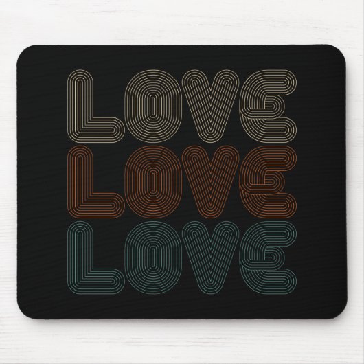 Einfache Retro-Liebe Typograph Valentine | Mousepa Mousepad (Vorne)