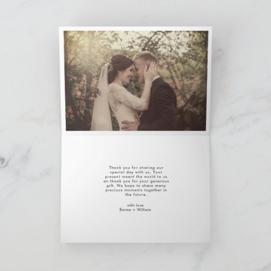 Einfache Retro-Liebe und Dank für das Hochzeitssze Dankeskarte (Innenseite)