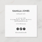 Einfache Retro Makeup Foto Social Media Quadratische Visitenkarte (Rückseite)